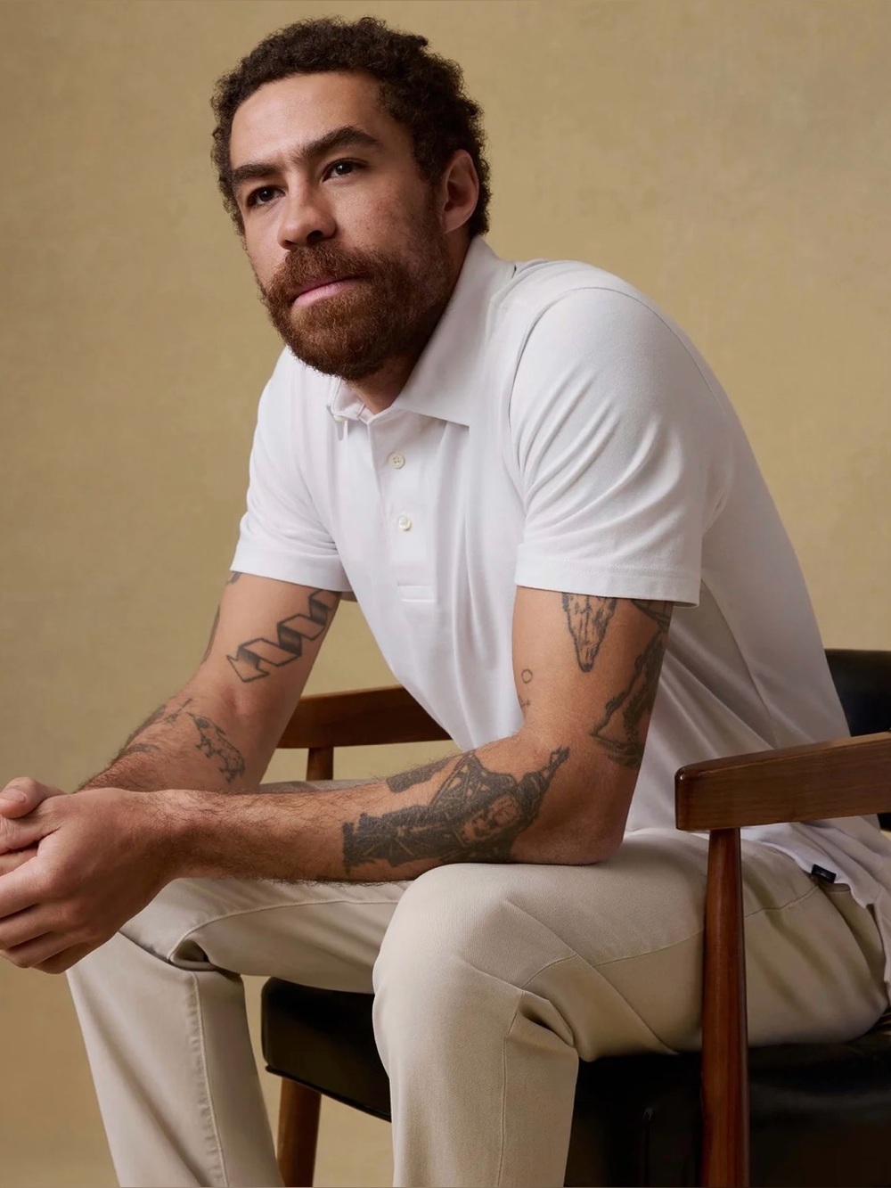 Faherty Short-Sleeve Movement Pique Polo - Pure White Men’s Medium Brand New